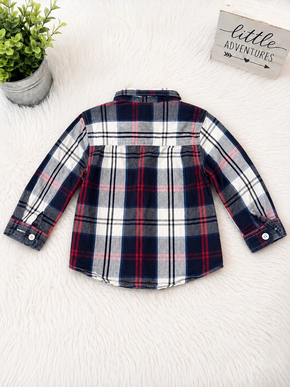 OshKosh B’gosh Toddler Boys Plaid Button-Down Shirt Size 24 Months